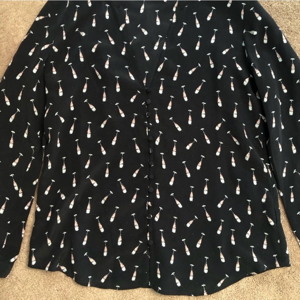 NWT - Joie Purine Champagne Flute Print Blouse 🍾 - Picture 5 of 6